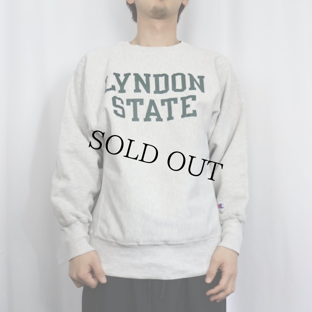 画像2: 90's Champion REVERSE WEAVE "LYNDON STATE" プリントスウェット L (2)