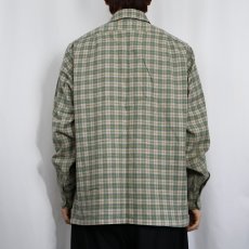 画像3: 70's PENDLETON チェック柄 ウールオープンカラーシャツ L (3)