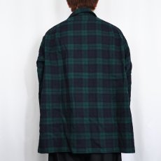 画像3: 70's PENDLETON USA製 ブラックウォッチチェック柄 ウールオープンカラーシャツ 1X (3)