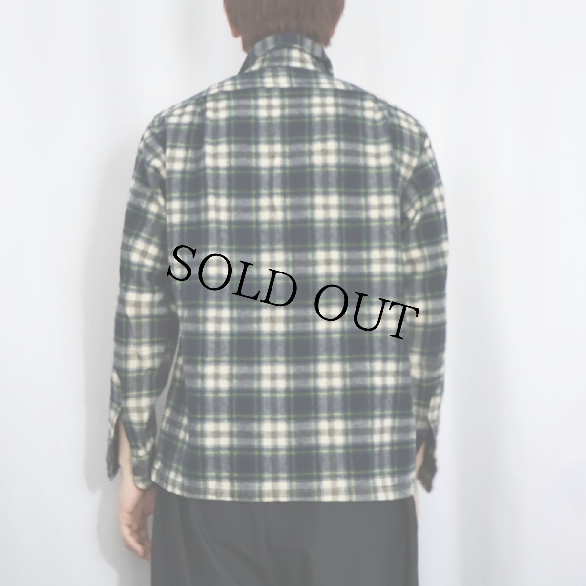 画像3: 70's PENDLETON USA製 チェック柄 ウールオープンカラーシャツ M (3)