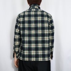 画像3: 70's PENDLETON USA製 チェック柄 ウールオープンカラーシャツ M (3)