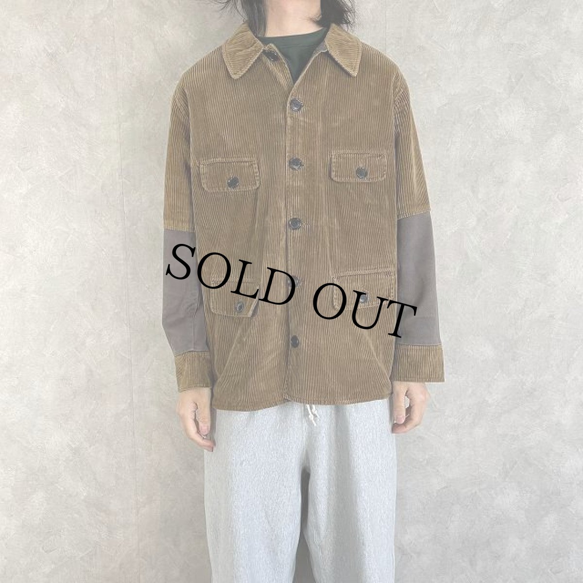 画像3: 40〜50's 太畝コーデュロイ シンチバック付きワークジャケット (3)