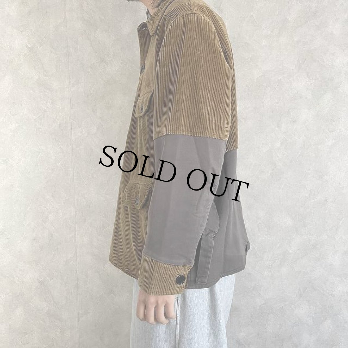 画像4: 40〜50's 太畝コーデュロイ シンチバック付きワークジャケット (4)