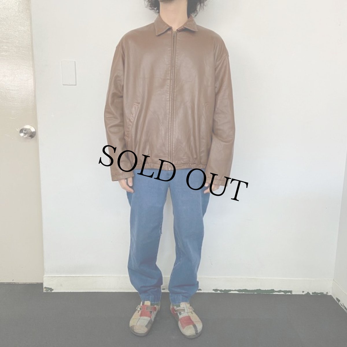 画像2: POLO Ralph Lauren レザージャケット ブラウン L (2)