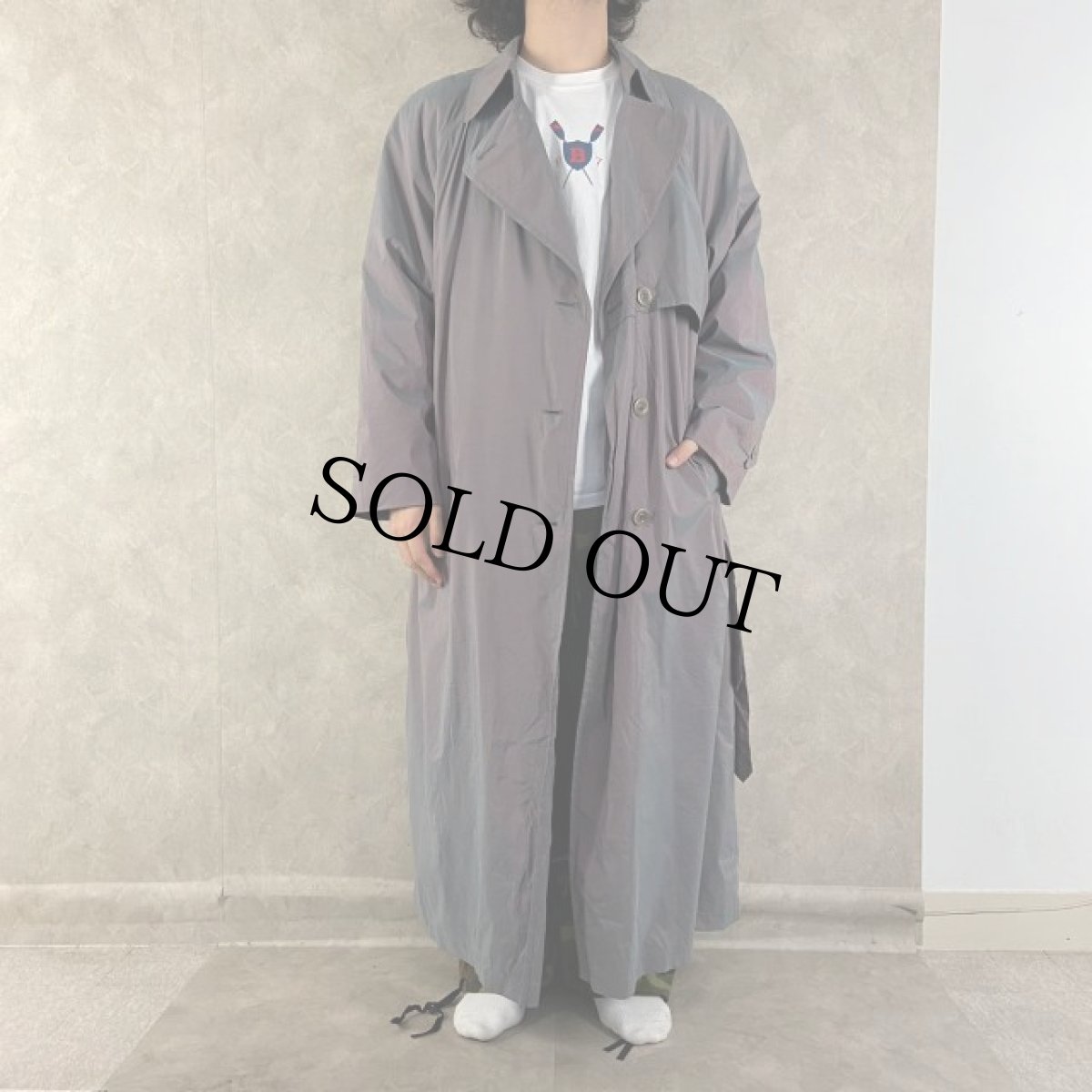 画像2: 90's〜 LONDON FOG 玉虫色 ライナー付きステンカラーコート (2)