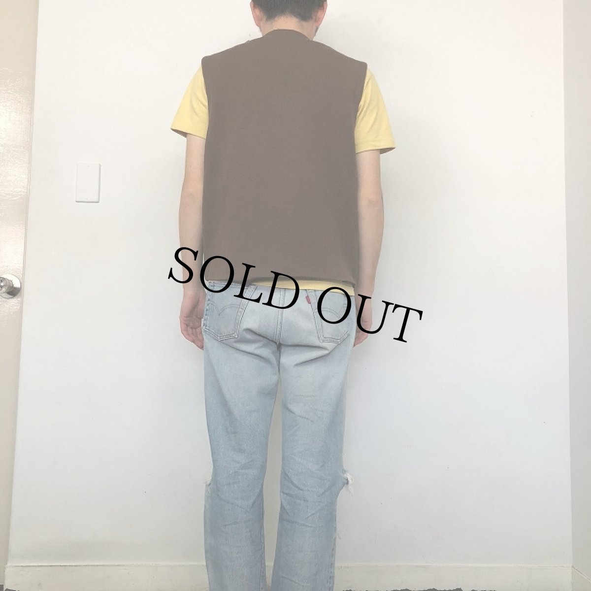 画像4: 50's FRANCE製 ニット切替 プルオーバーヌバックベスト (4)