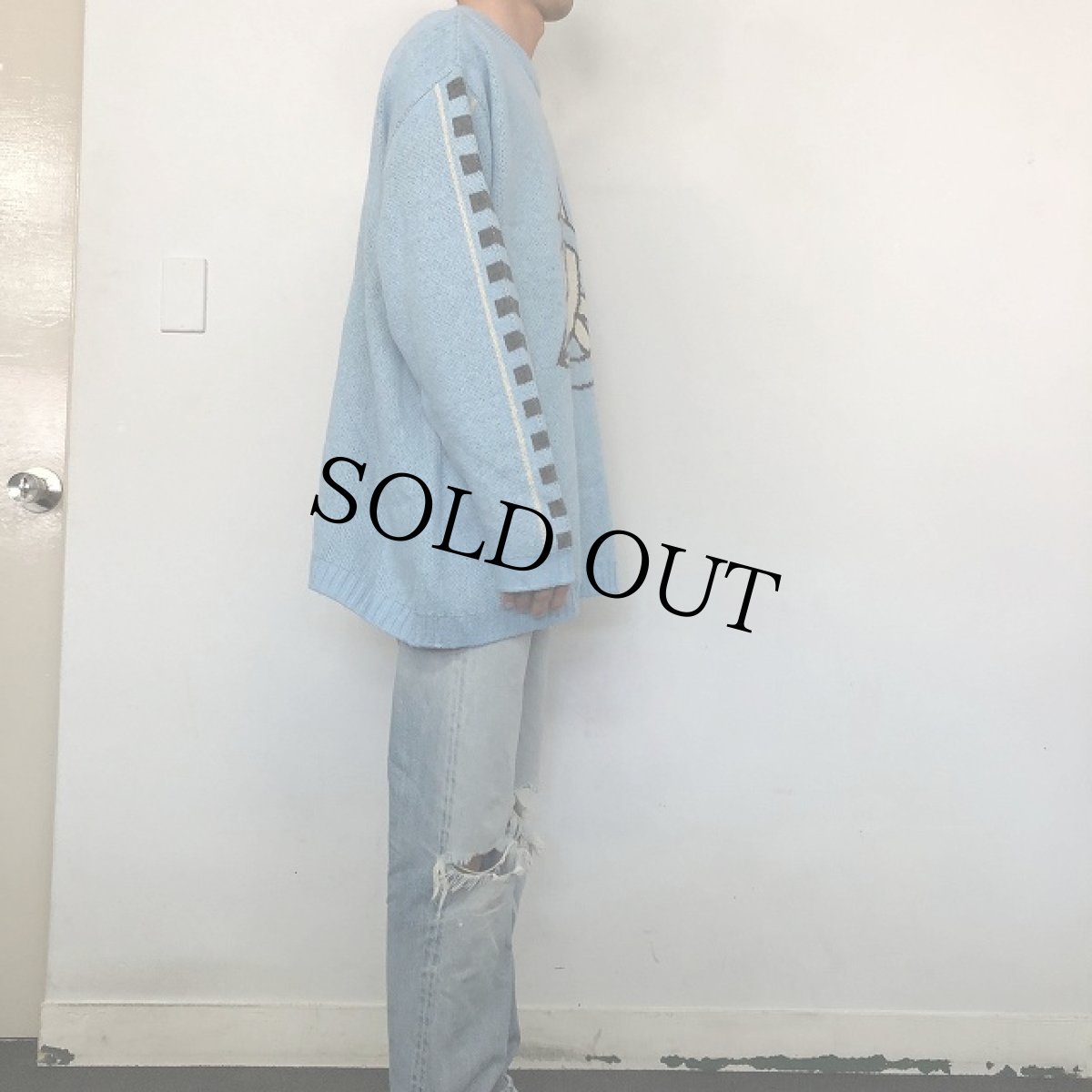 画像3: 90's EURO トリケトラ柄 スキーセーター L (3)