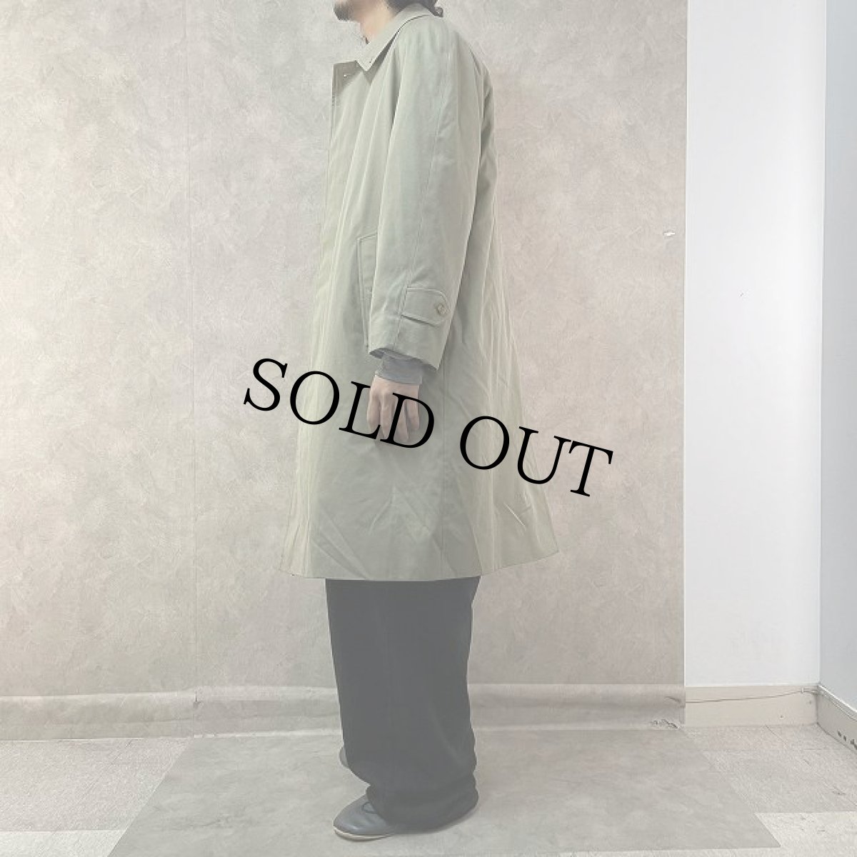 画像3: 80's Burberrys ENGLAND製 H.A&E.Smith別注 ウールギャバ ステンカラーコート (3)