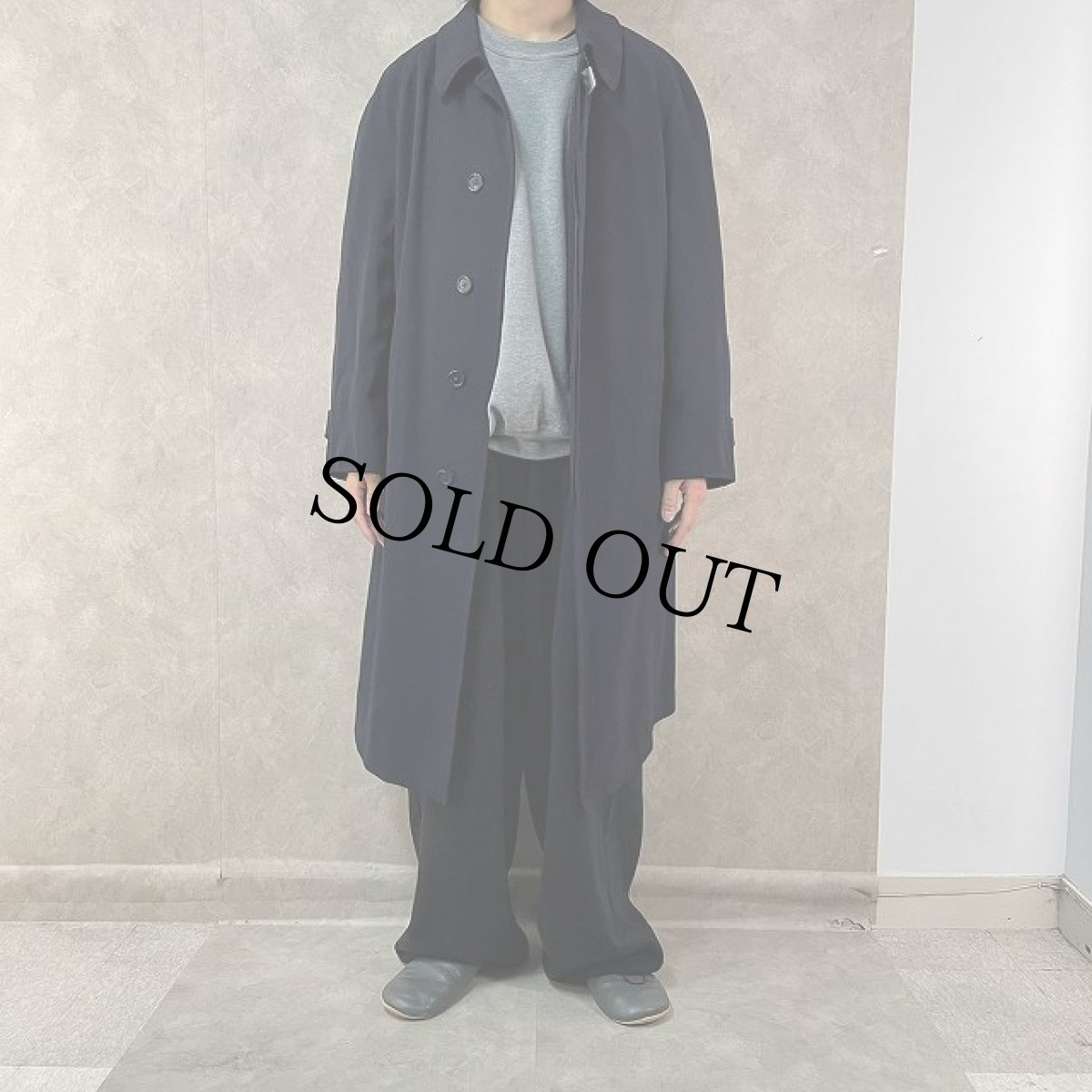 画像2: 80〜90's Burberrys ENGLAND製 BURELLAウールギャバ ステンカラーコート (2)