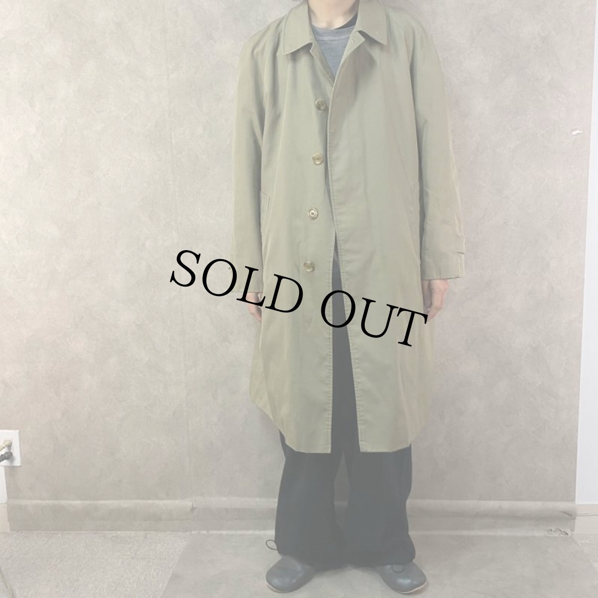 画像2: 80's Burberrys ENGLAND製 ウールギャバ ステンカラーコート (2)