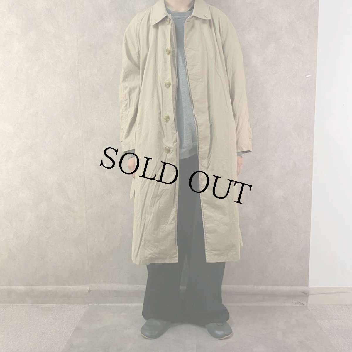 画像4: 80〜90's Burberrys ENGLAND製 タイプライタークロス ステンカラーコート (4)