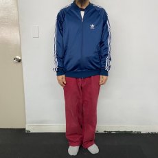 画像2: 80's adidas USA製 トラックジャケット 紺×白 L (2)