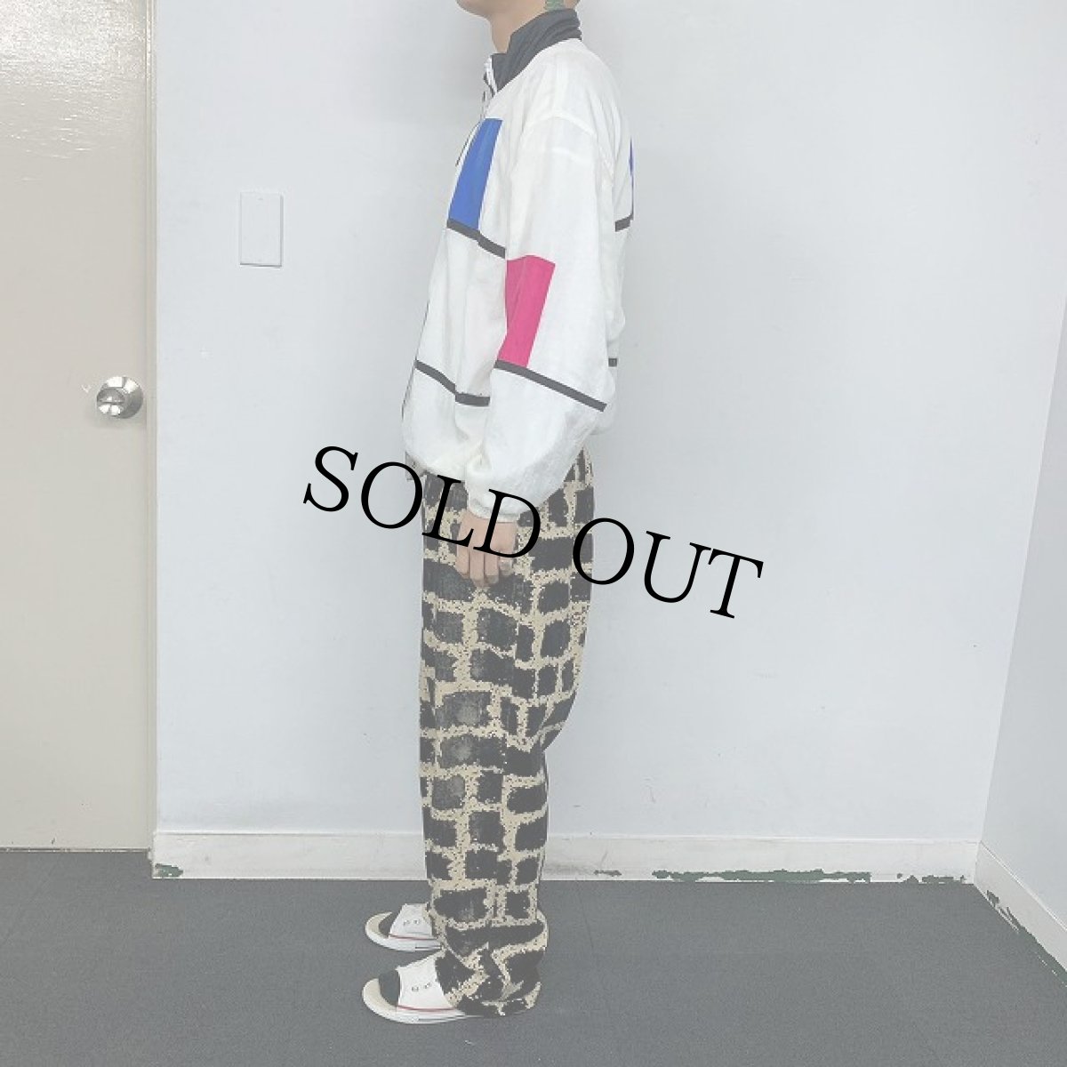 画像3: AUIAT SOIRTIF モンドリアンパターン ナイロンジャケット L (3)