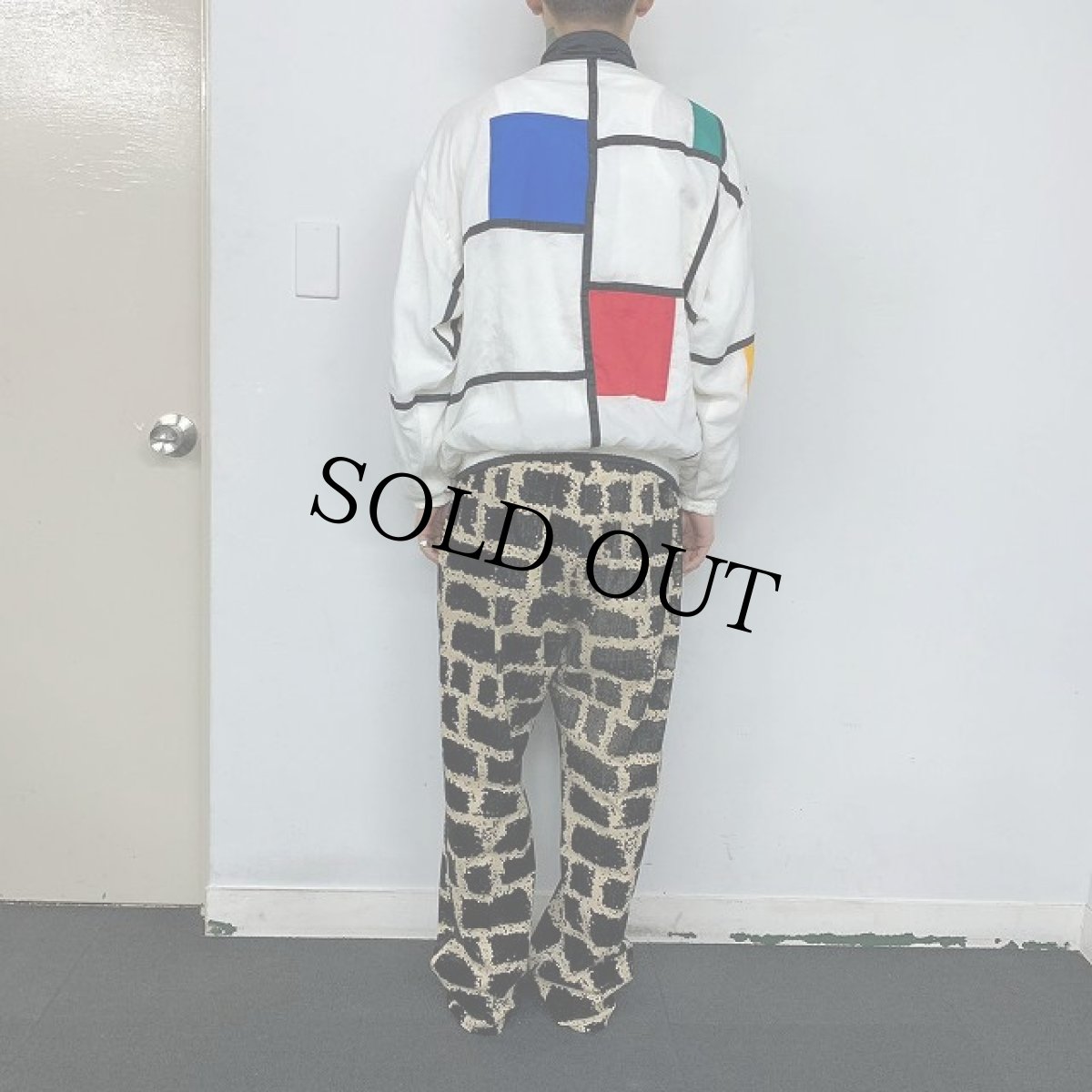 画像4: AUIAT SOIRTIF モンドリアンパターン ナイロンジャケット L (4)