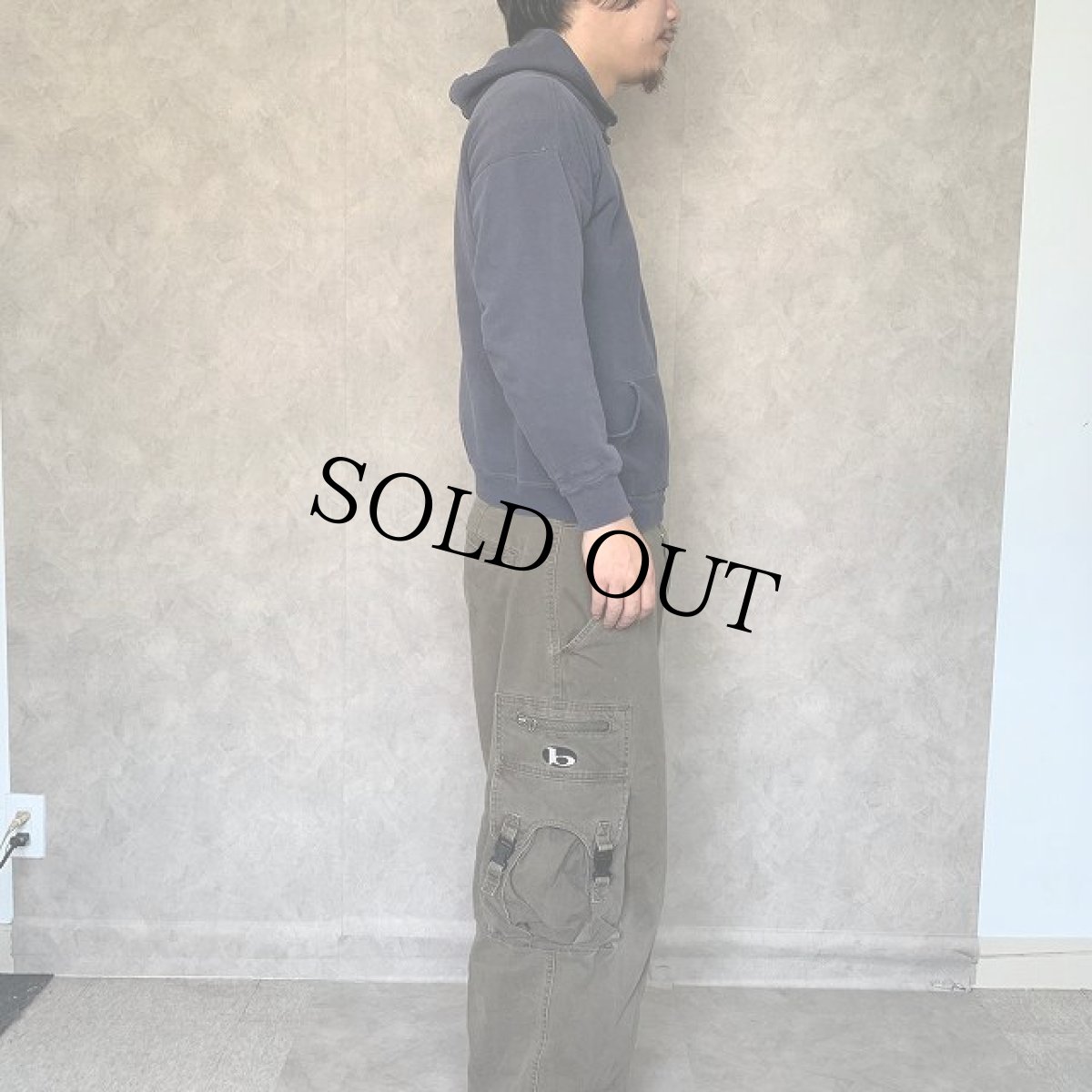 画像3: 70's〜 ナス紺 無地スウェットフーディ (3)