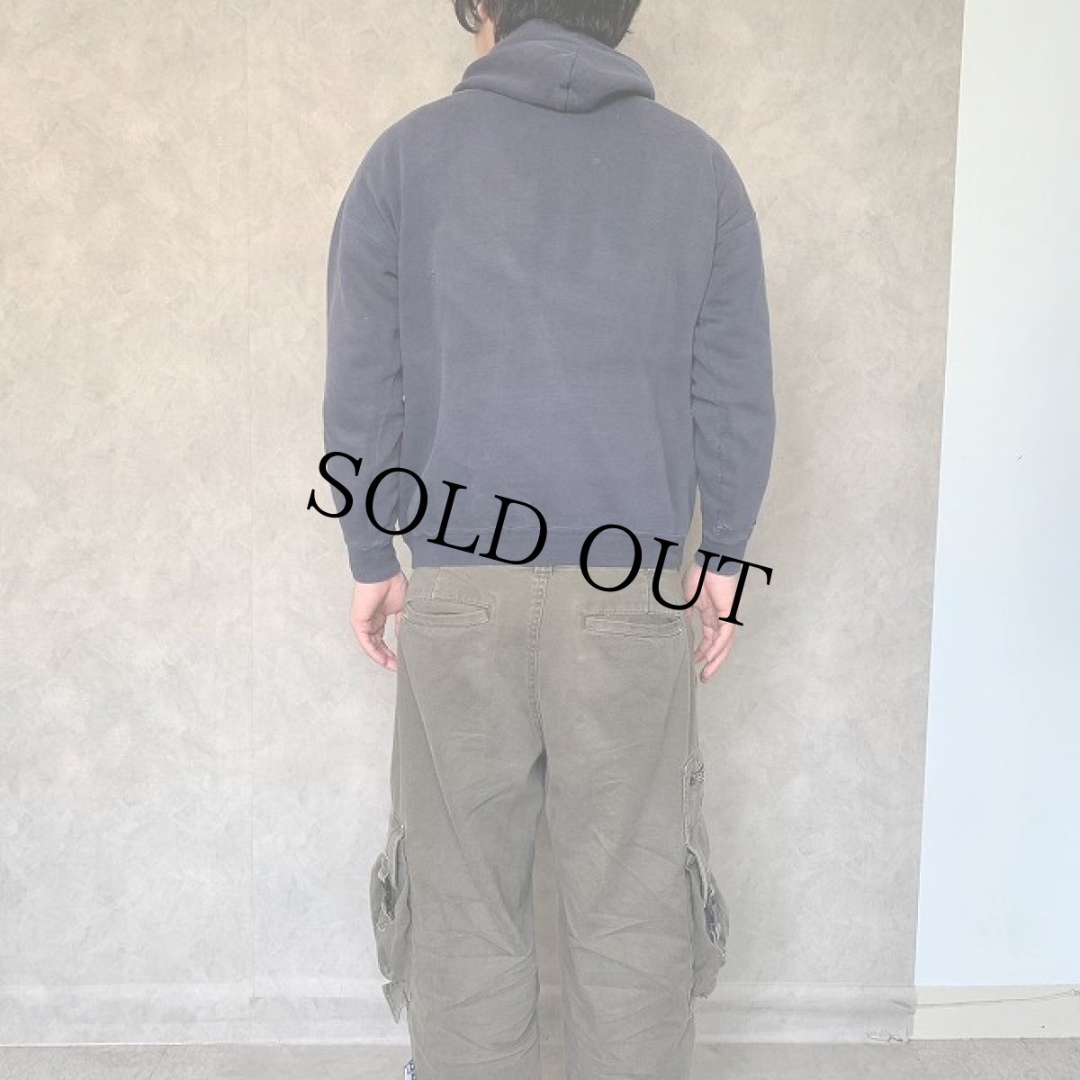 画像4: 70's〜 ナス紺 無地スウェットフーディ (4)