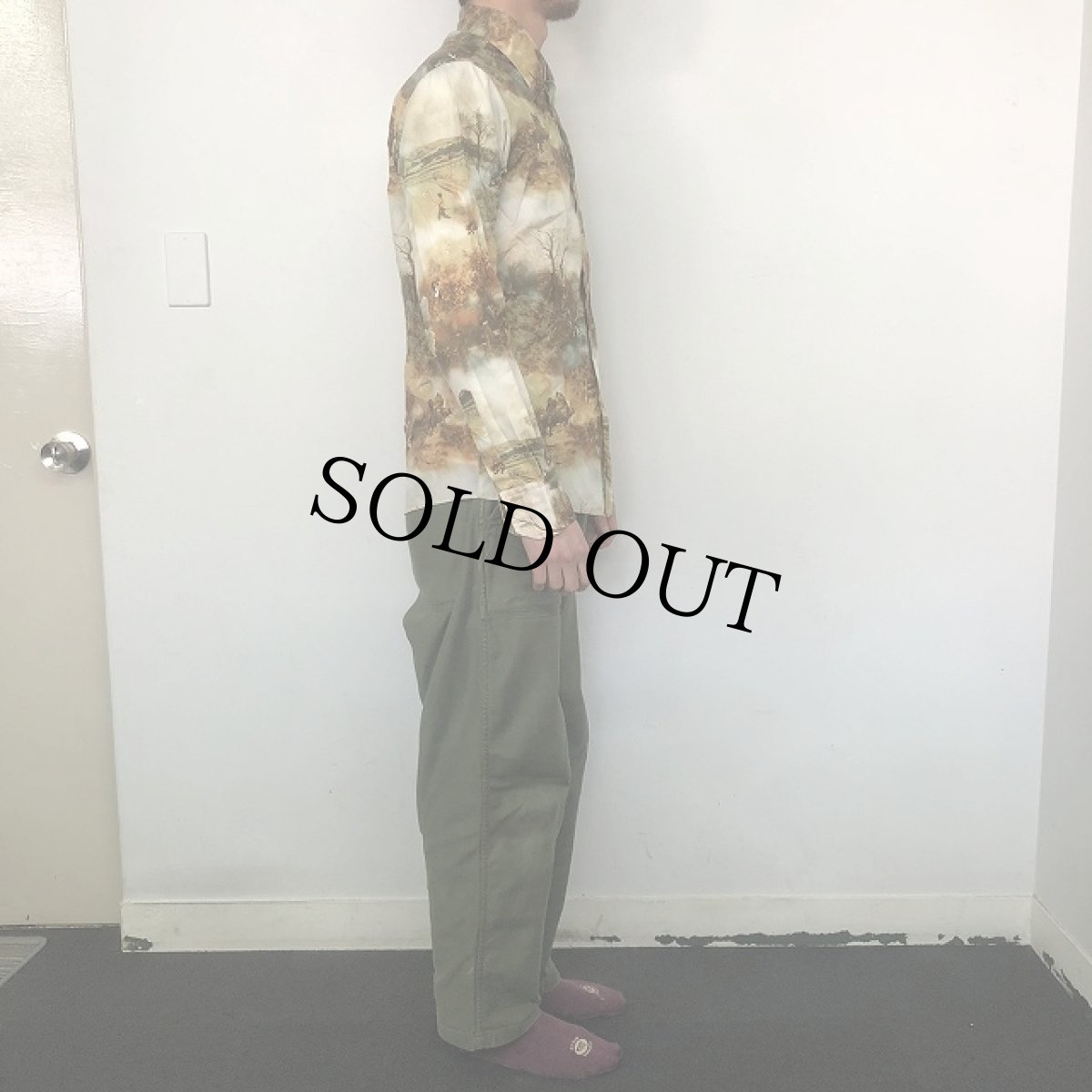 画像3: 70's Chemise Et Cie 隠れプリント風景柄ポリシャツ (3)