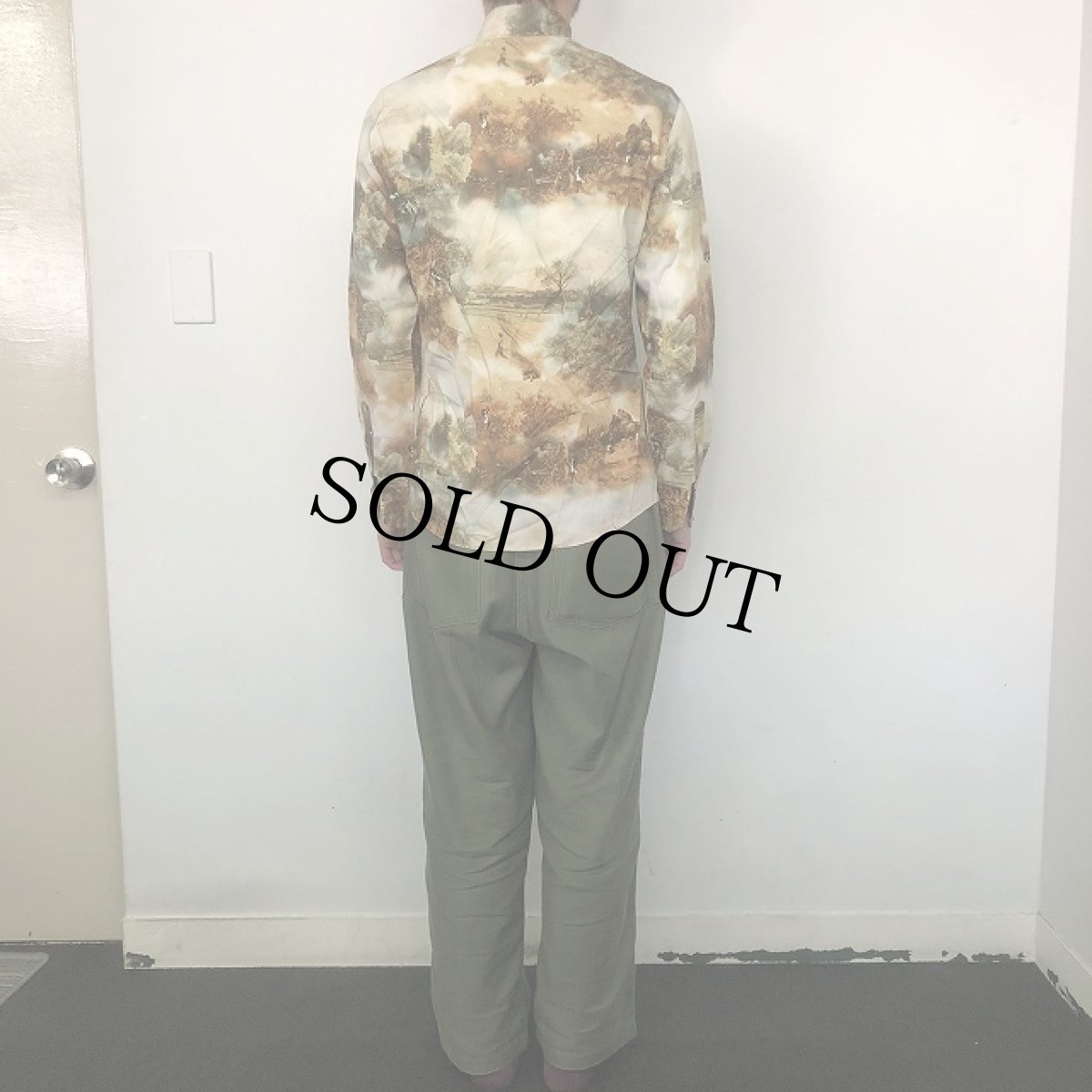 画像4: 70's Chemise Et Cie 隠れプリント風景柄ポリシャツ (4)