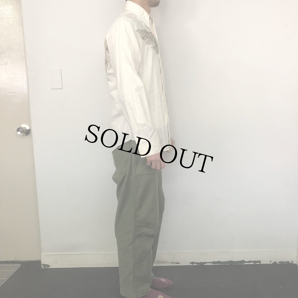 画像4: 70's KENNINGTON 隠れミッキープリント キルティングウエスタンヨーク切替シャツ (4)