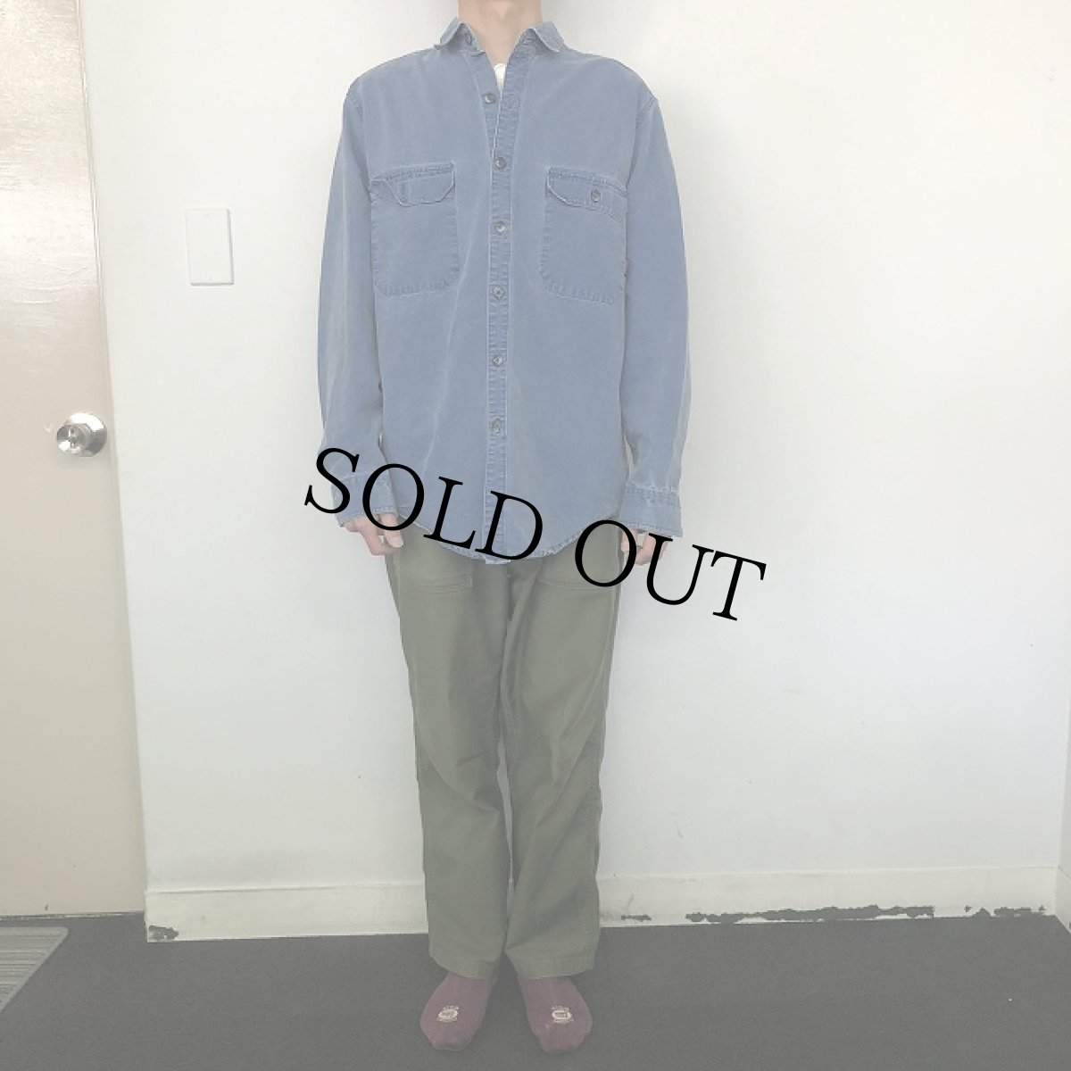 画像2: 80〜90's Patagonia コットンワークシャツ L (2)