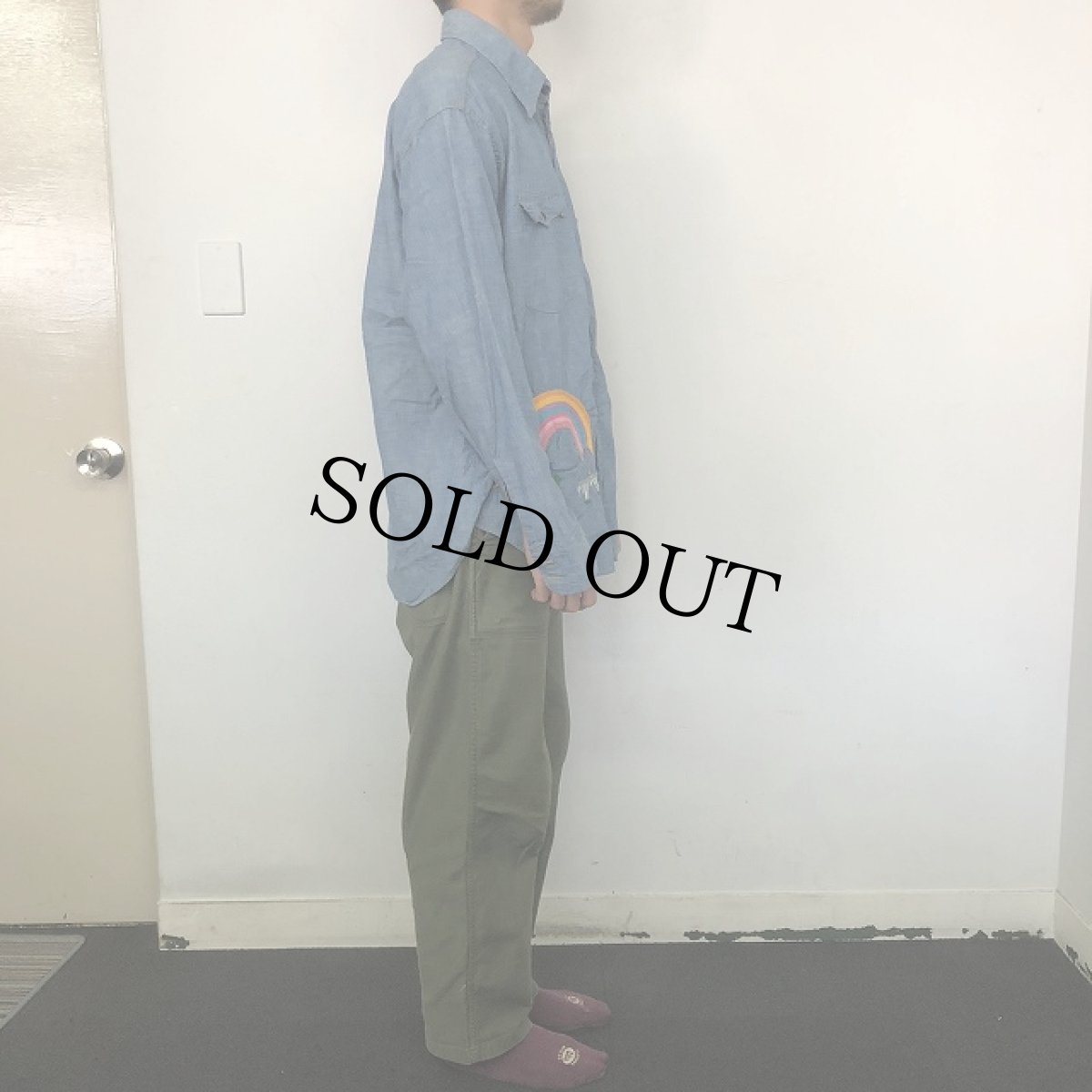 画像3: 70's Levi's サンフェイスチェーン刺繍 シャンブレーシャツ XL (3)