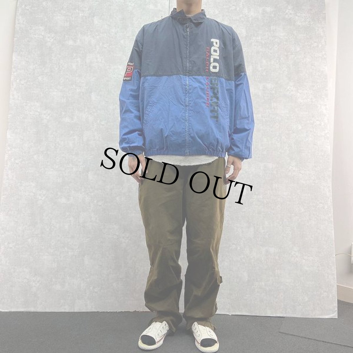 画像2: 90's POLO SPORT Ralph Lauren ロゴプリントコットンスイングトップ L (2)