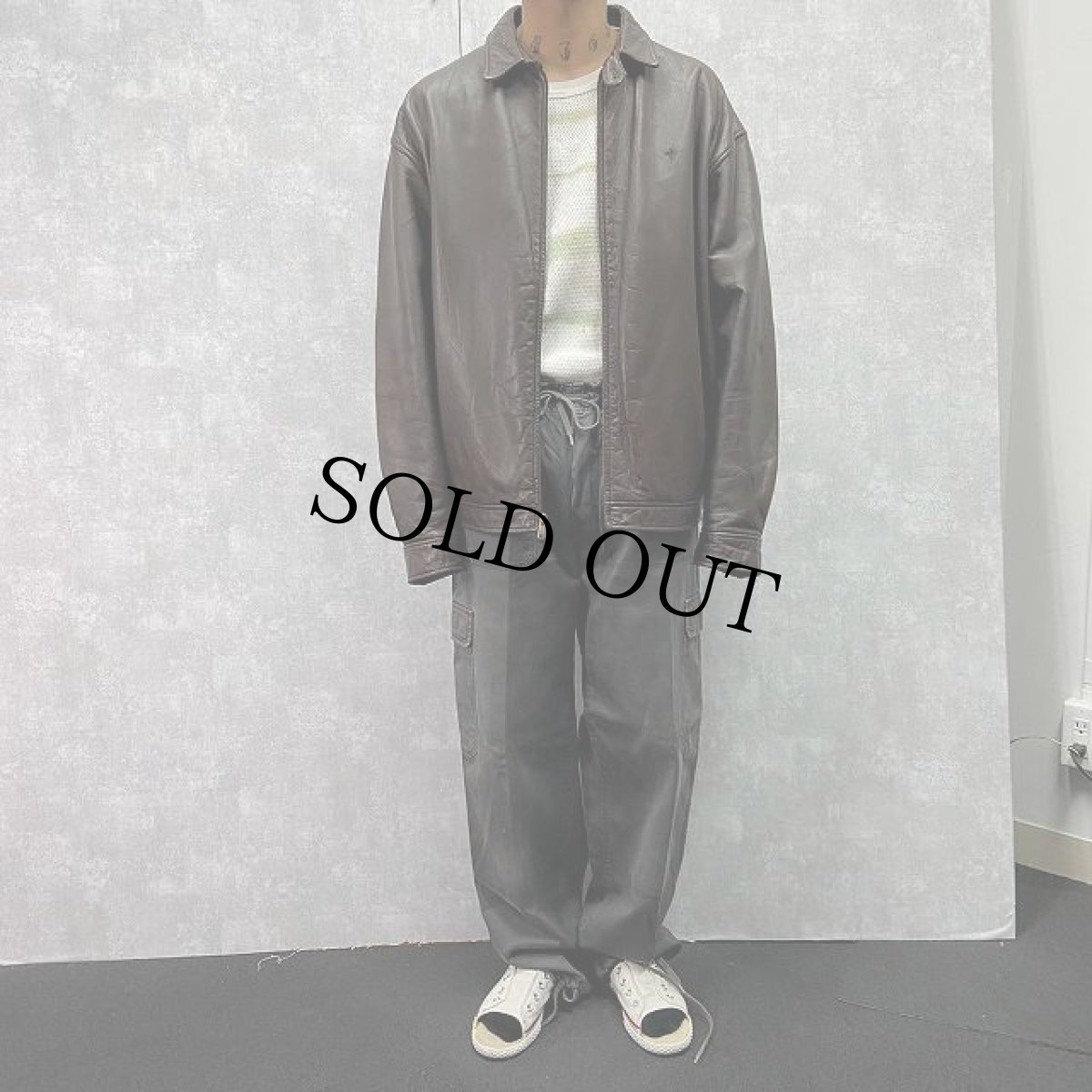 画像2: POLO Ralph Lauren レザージャケット BROWN XL (2)