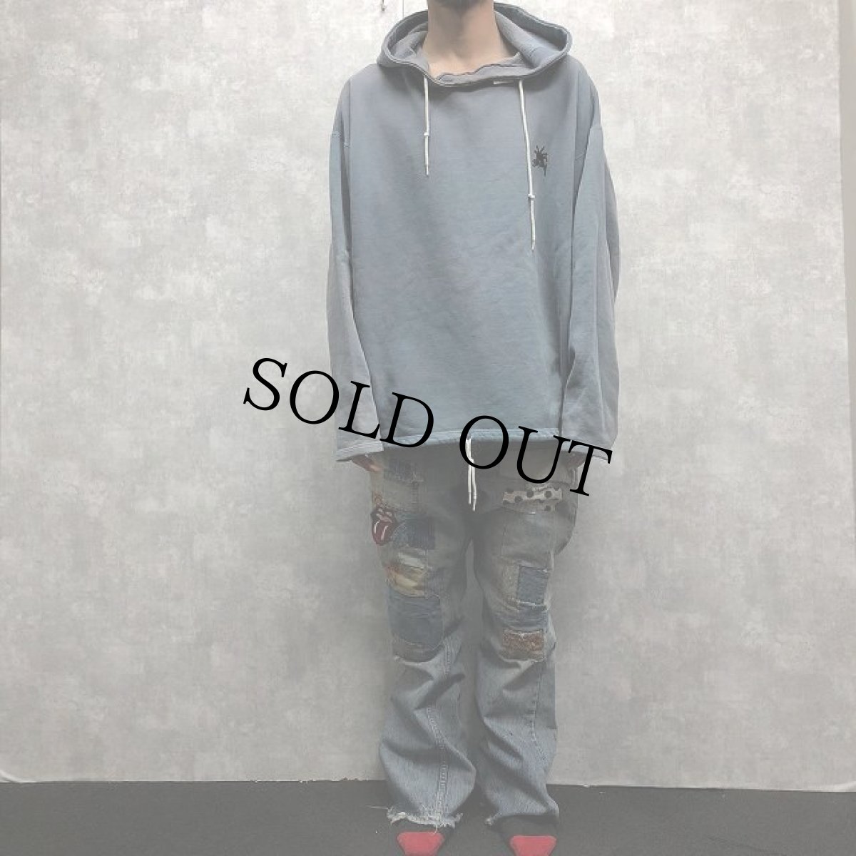 画像2: 90's STUSSY USA製 ロゴ刺繍スウェットフーディー XL (2)