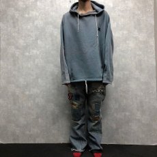 画像2: 90's STUSSY USA製 ロゴ刺繍スウェットフーディー XL (2)