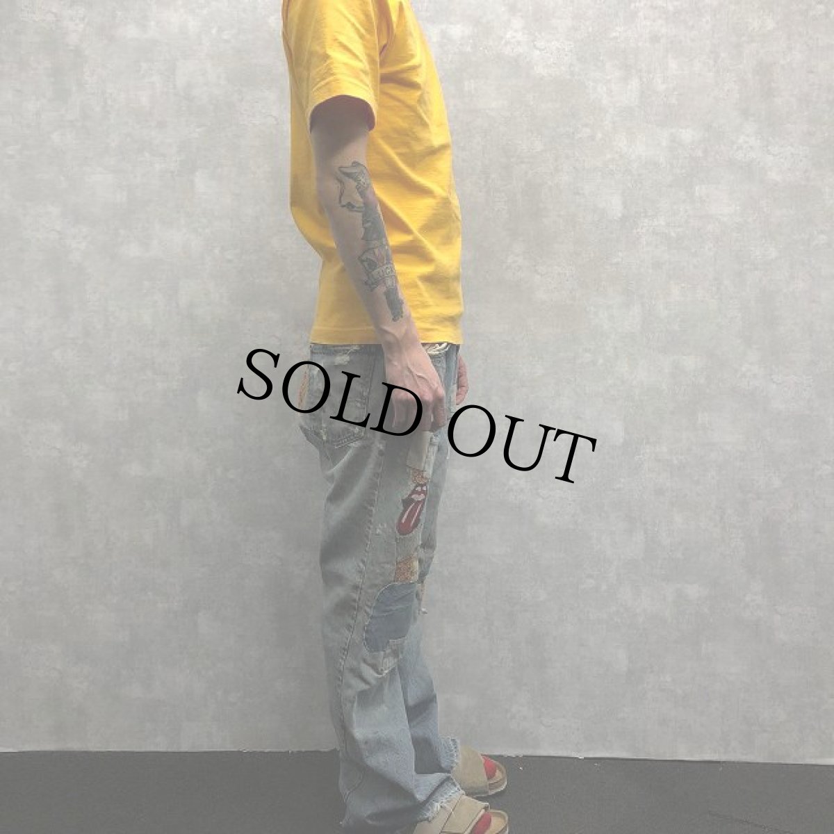 画像3: 80's Levi's パッチワークフレアデニムパンツ W34 (3)