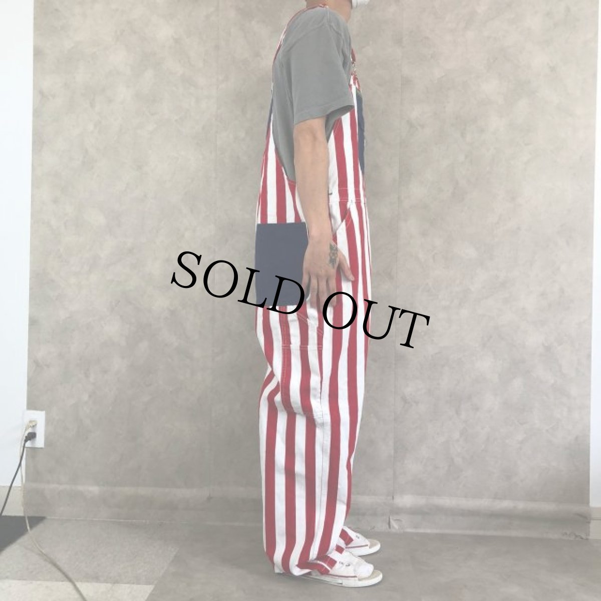 画像3: LIBERTY ストライプ柄オーバーオール 40×30 (3)