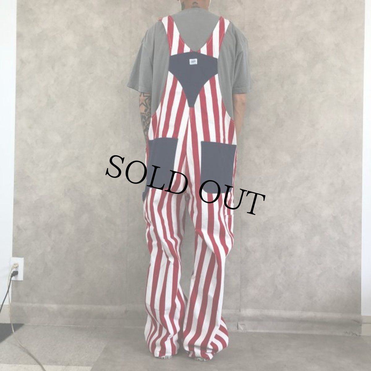 画像4: LIBERTY ストライプ柄オーバーオール 40×30 (4)