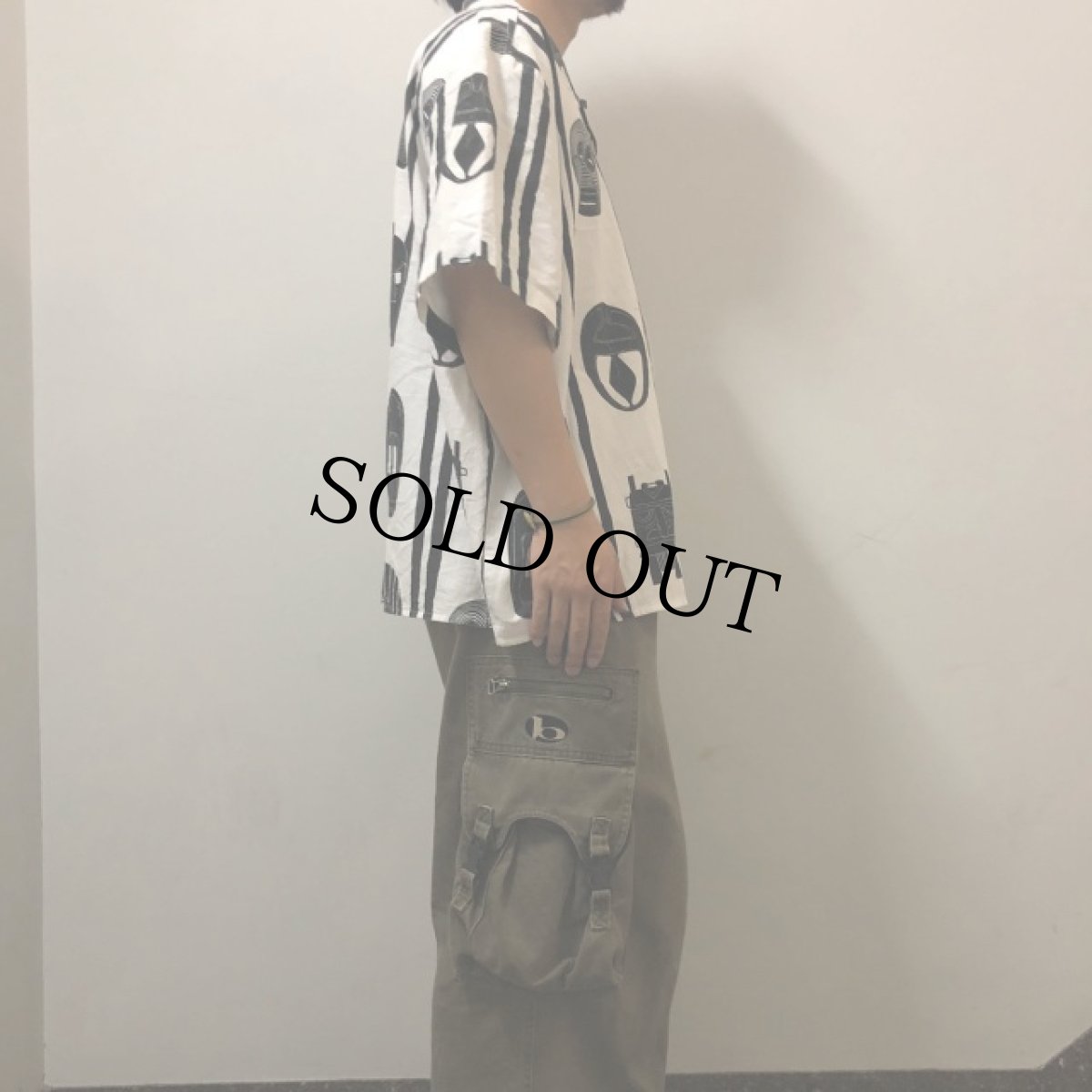 画像3: 80's JIMMY'Z USA製 マスク柄 コットンシャツ XL (3)