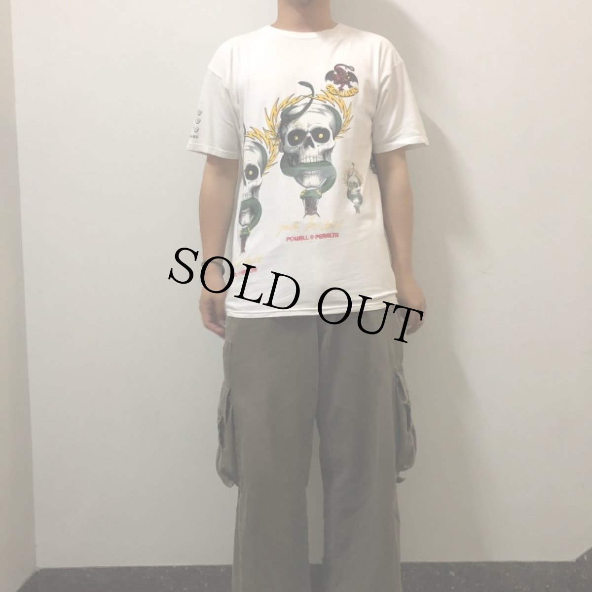 画像2: 2012 POWELL PERALTA "スカル×Caballero" 試し刷りプリントTシャツ M (2)