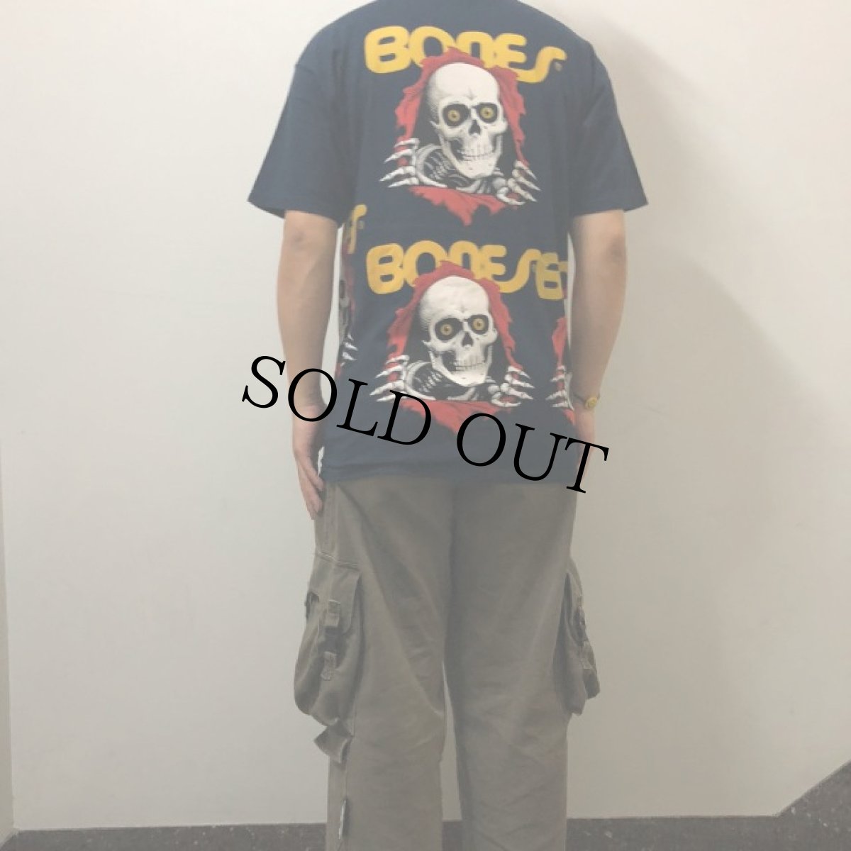 画像4: 2014 POWELL "BONES" 覗き見スカル 試し刷りプリントTシャツ M (4)