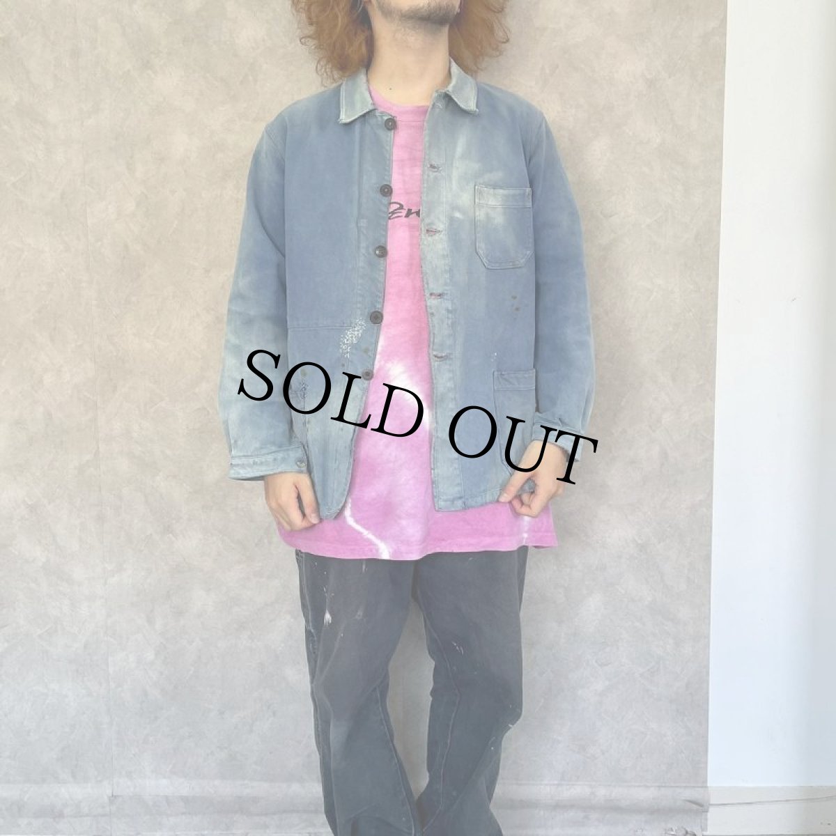 画像2: 50〜60's VETRA モールスキンカバーオール (2)