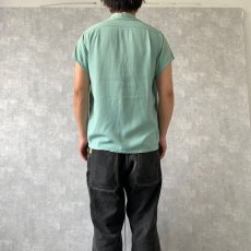 画像4: 50's DONEGAL 畝織り レーヨンオープンカラーシャツ S (4)