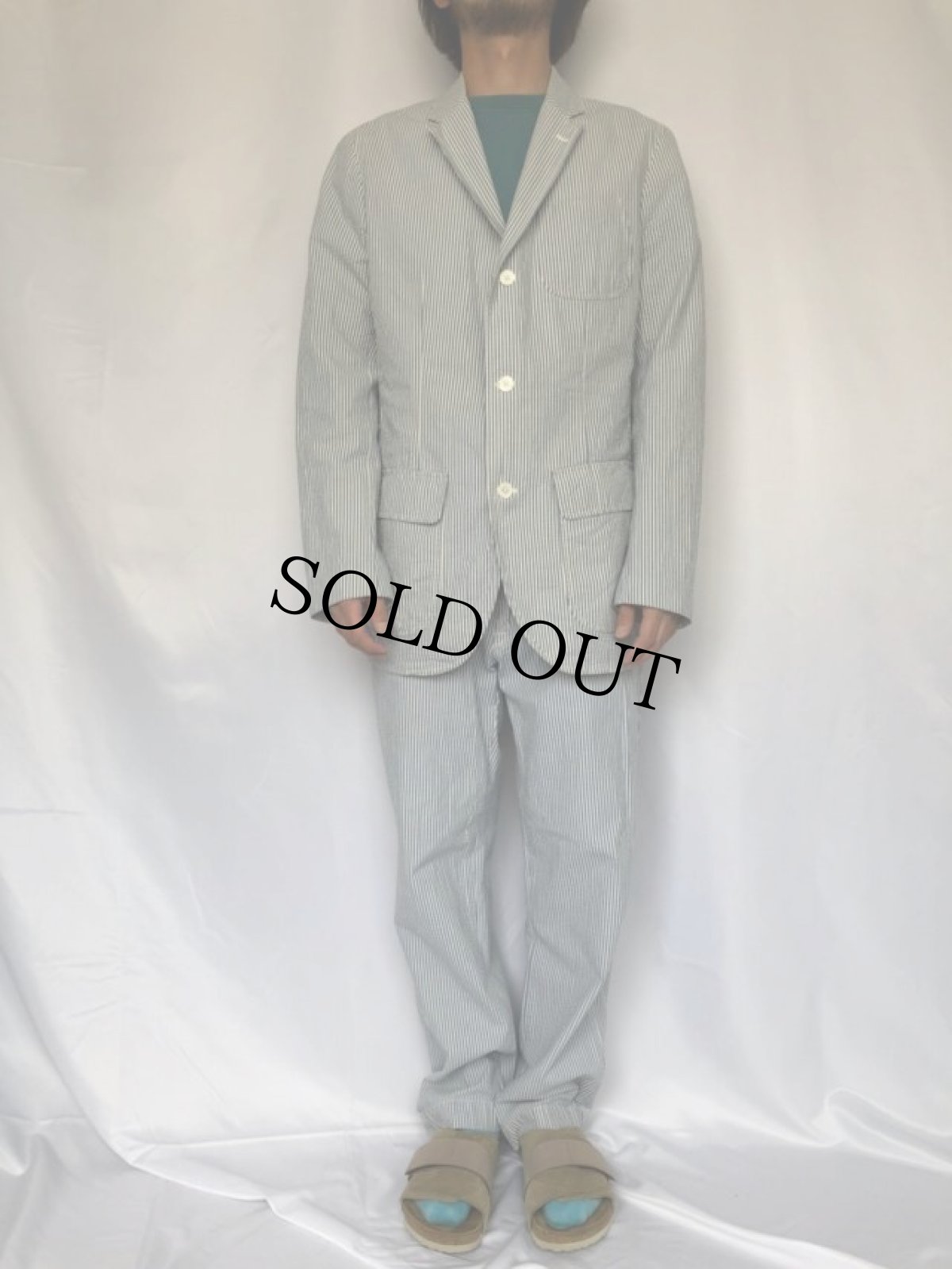 画像2: POLO Ralph Lauren ストライプ柄 シアサッカー ジャケットセットアップ L (2)