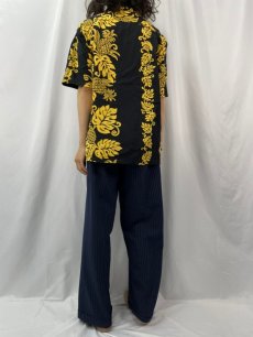 画像4: Hawaiian Shirt Co. ボーダーパターン パイナップル柄 コットンアロハシャツ  (4)