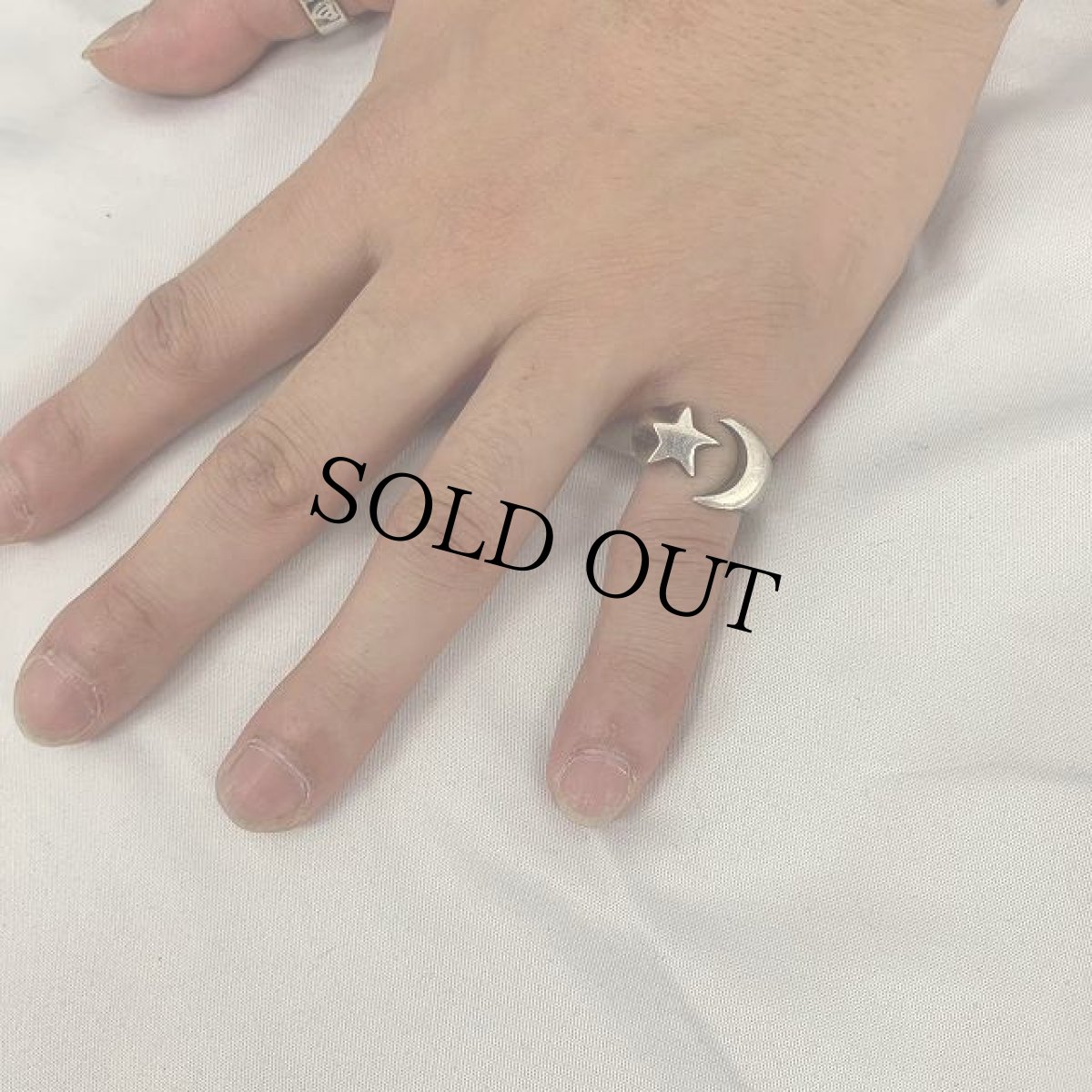 画像2: 星×月モチーフ メキシカンシルバー925リング 9号 (2)