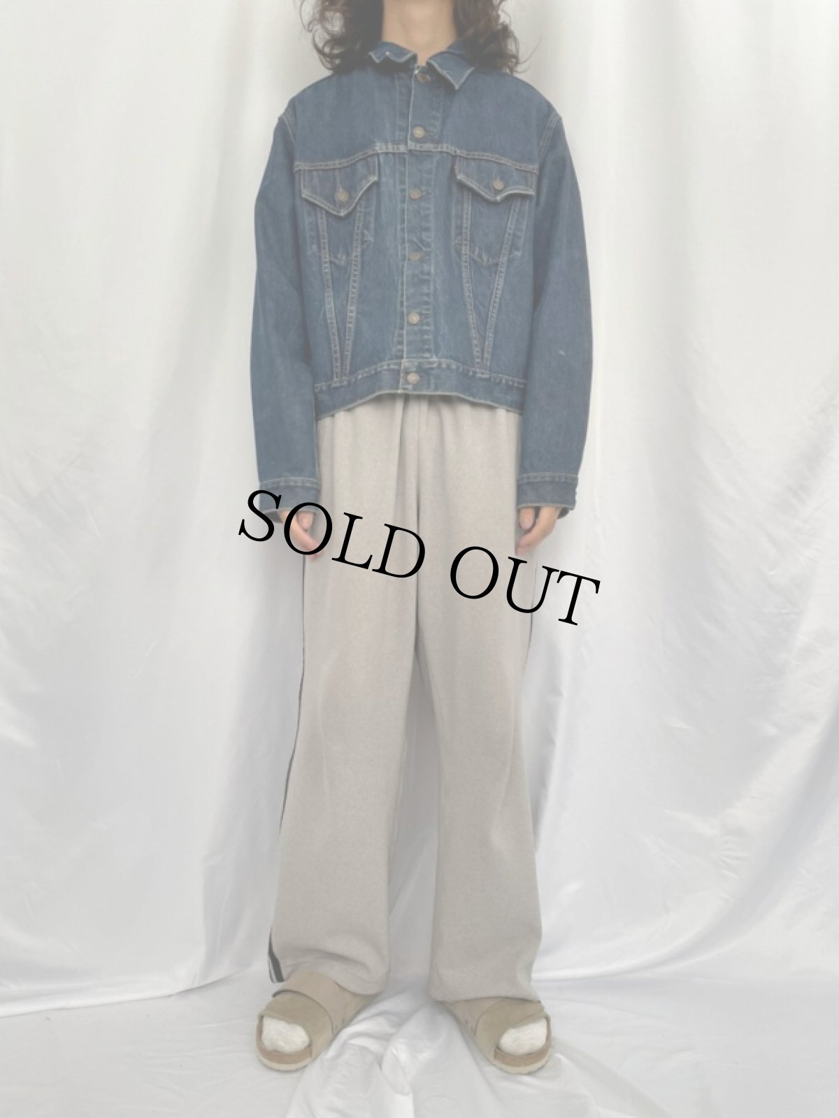 画像2: 60's LEVI'S 557 BIGE USA製 3rd デニムジャケット SIZE50 (2)
