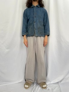 画像2: 30's〜40's WOODSMAN "CONE FABRICS" ブランケットライナー デニムカバーオール  (2)