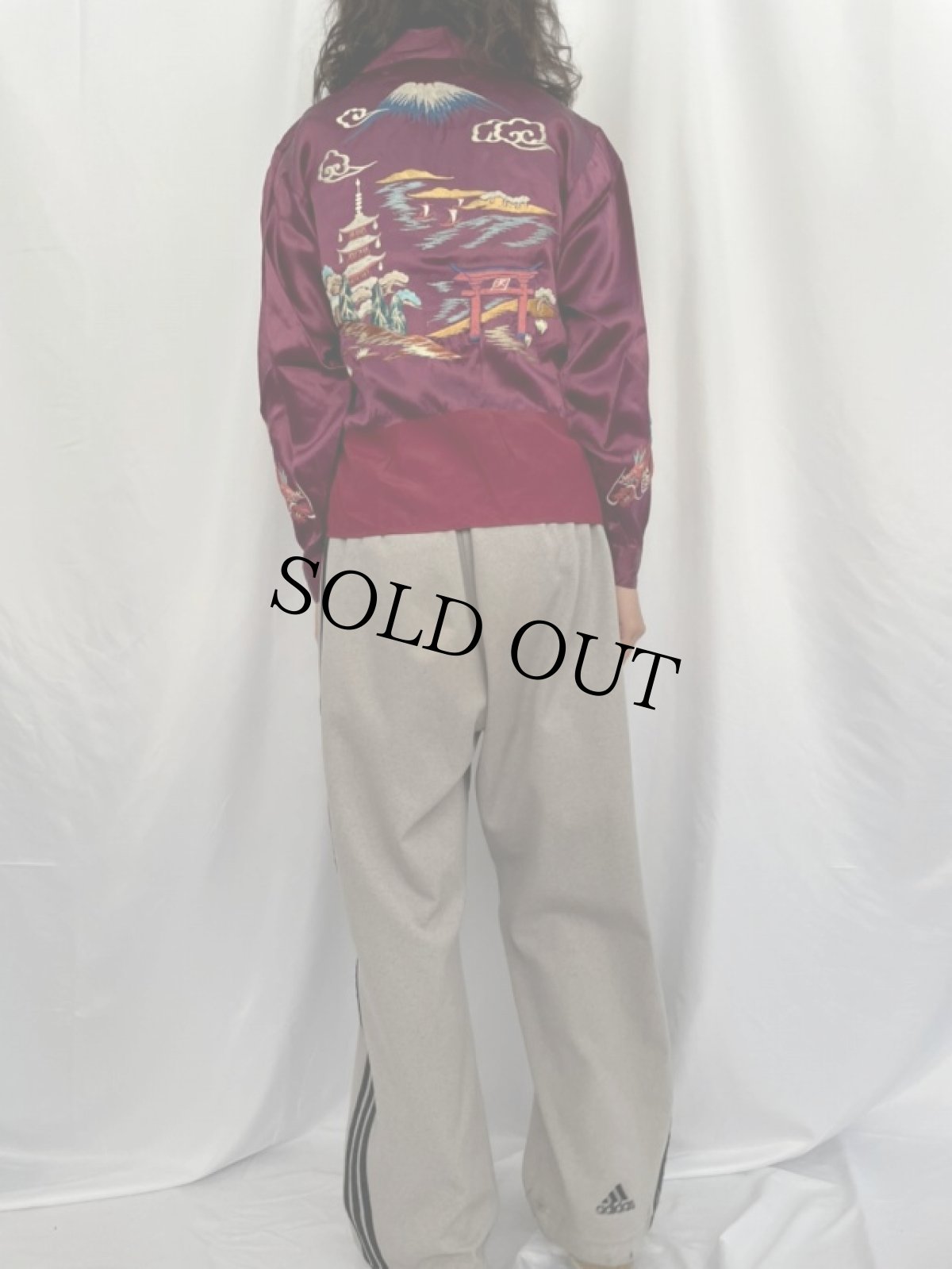 画像4: 50's 龍×富士山刺繍 サテンスカシャツ (4)