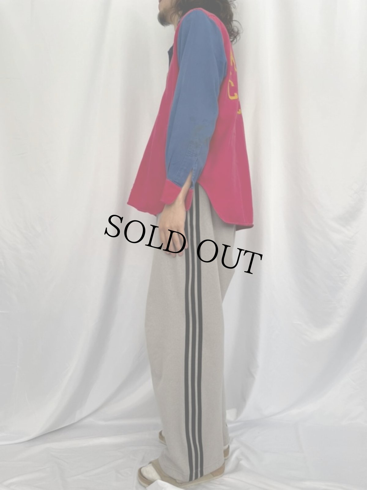 画像3: 40〜50's J.T.BEACH "Motor Circus" チェーン刺繍 ダブルブレスト プルオーバーシャツ M (3)