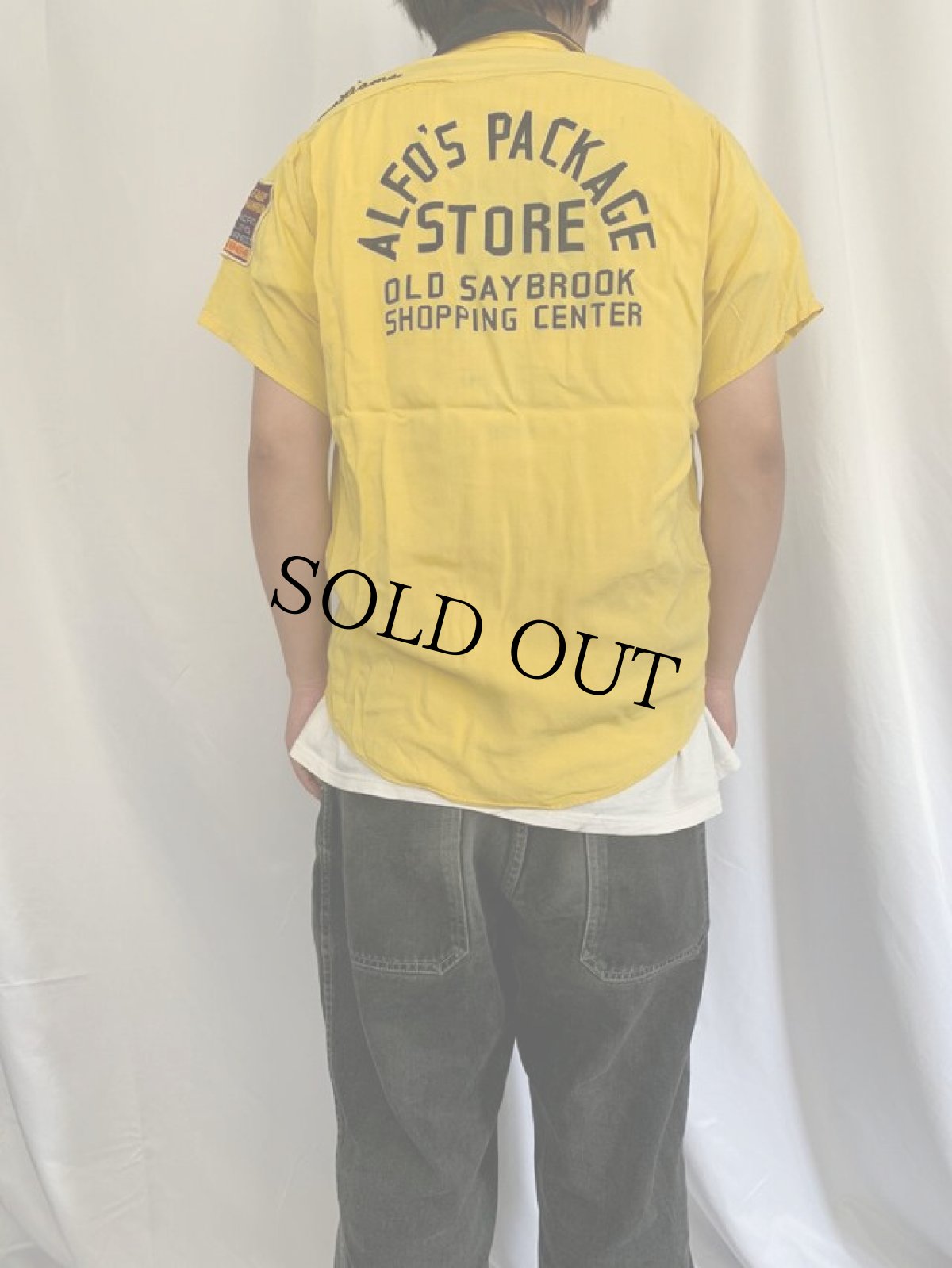 画像4: 60's Dunhill チェーン刺繍×ワッペン ボーリングシャツ M (4)