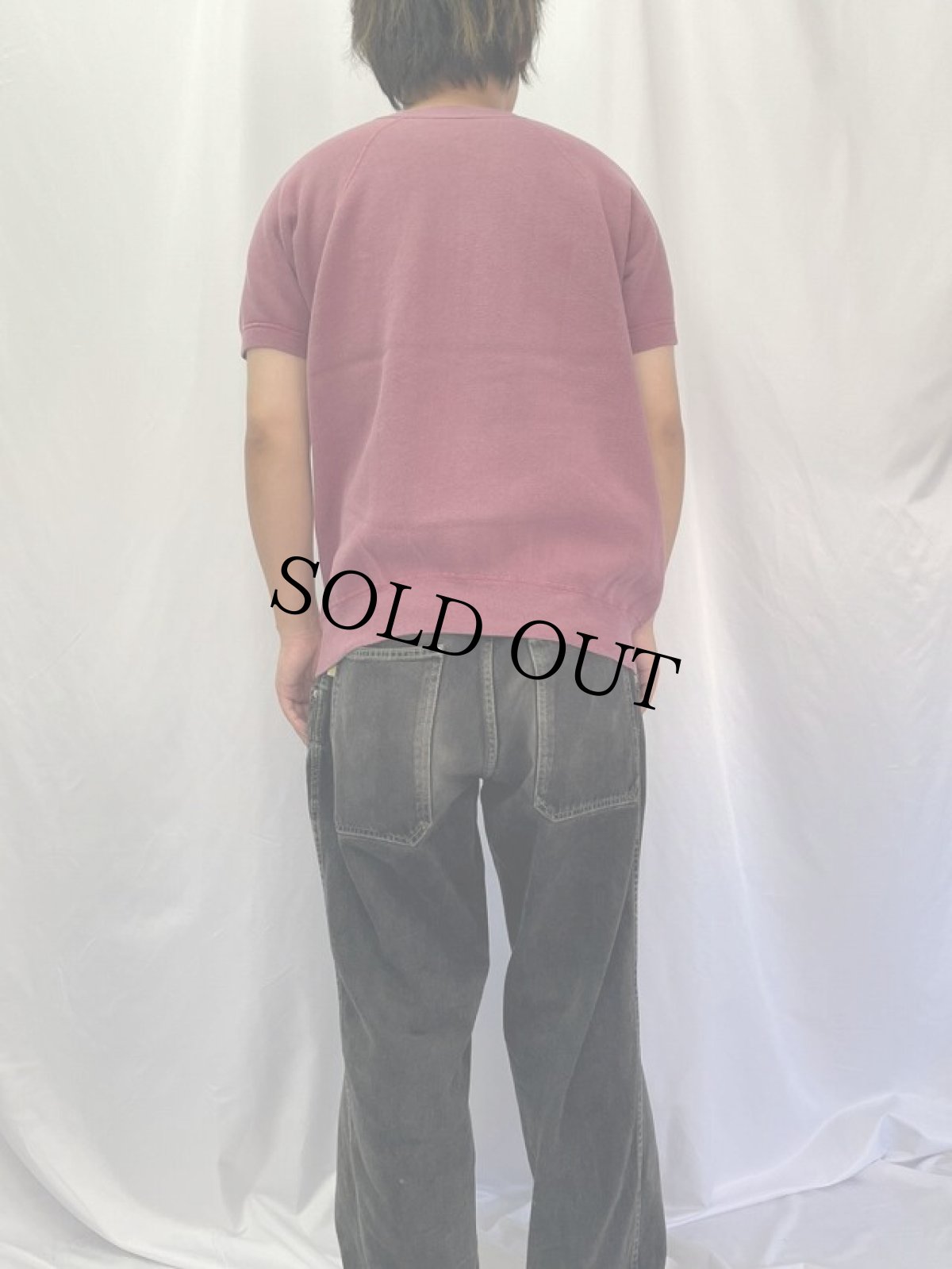 画像4: 60's "ΛXA" プリント 半袖ラグランスウェット (4)