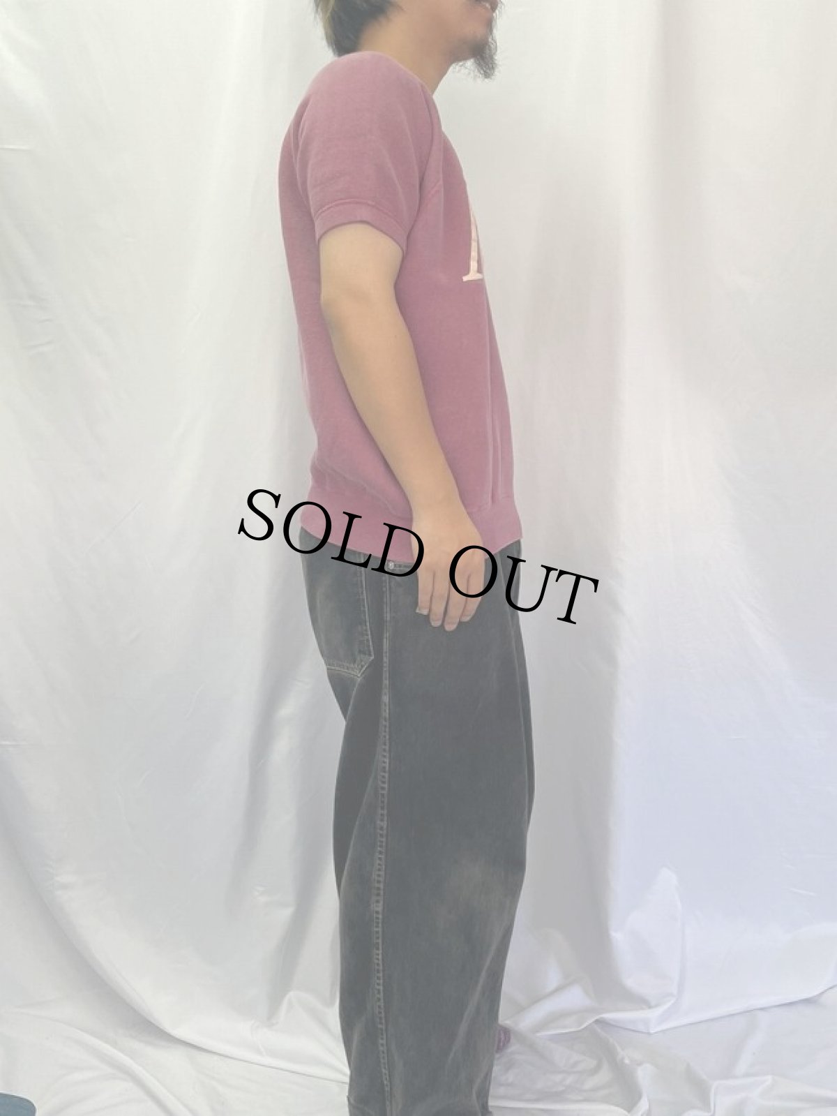 画像3: 60's "ΛXA" プリント 半袖ラグランスウェット (3)