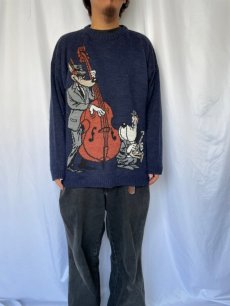 画像2: 90's TEX AVERY キャラクター柄織り スキーセーター  (2)
