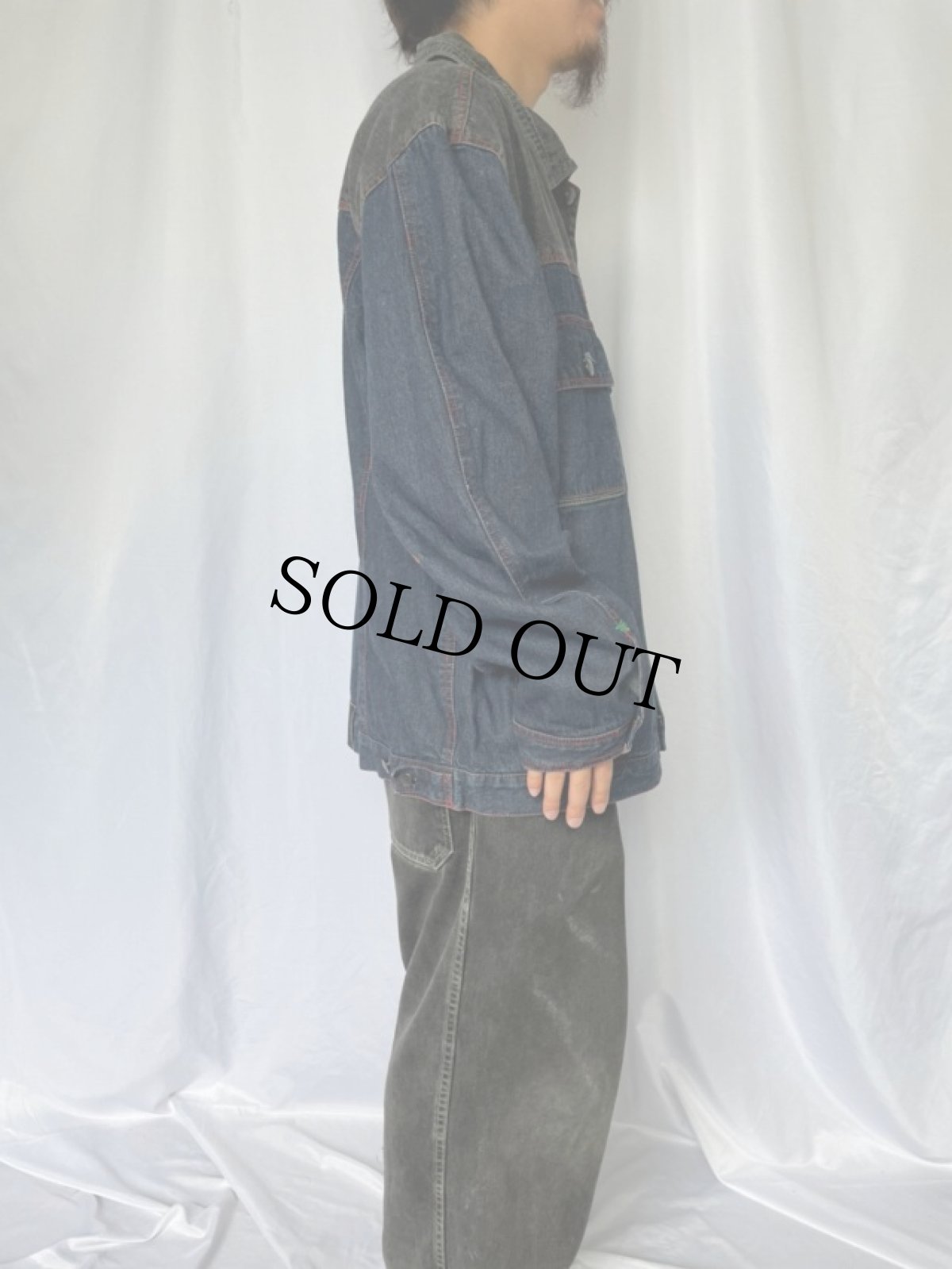 画像3: MARITHE＋FRANCOIS GIRBAUD ツートーン切り替え デニムジャケット XXL (3)