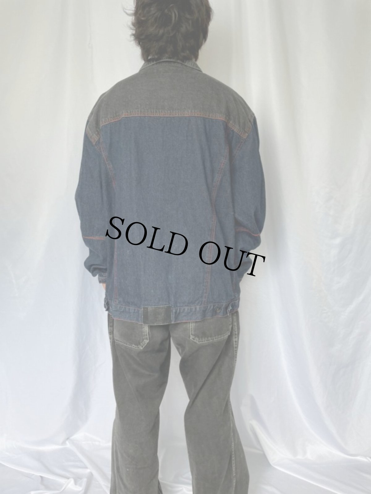 画像4: MARITHE＋FRANCOIS GIRBAUD ツートーン切り替え デニムジャケット XXL (4)